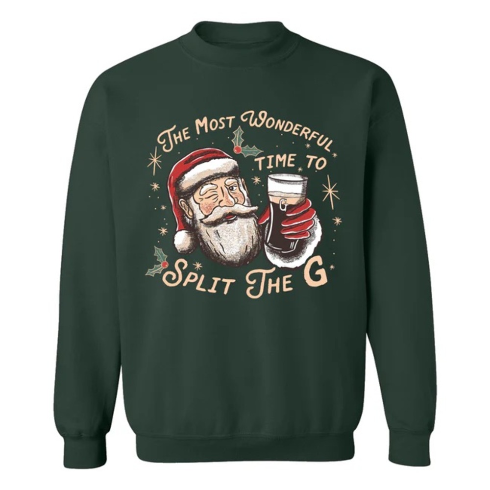 Barstool Santa Guinness “split the G” crewneck